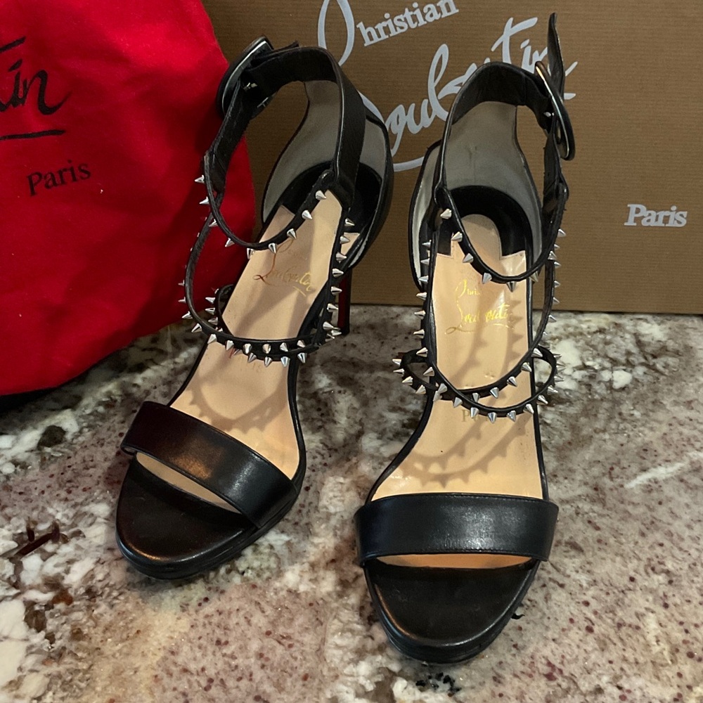 Christian Louboutin Black Spiked Heels